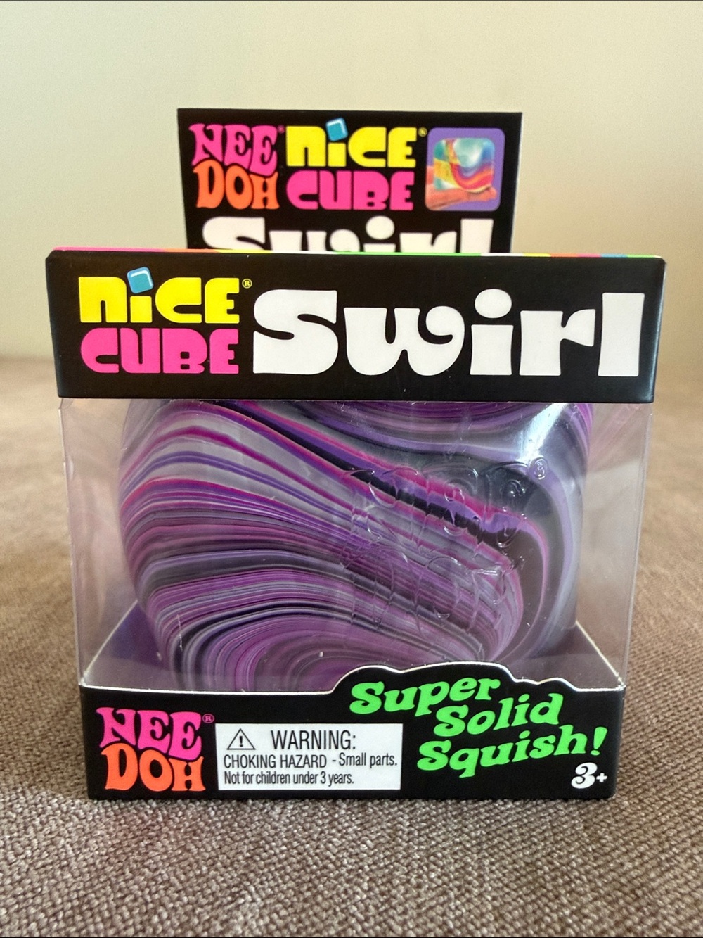 Needoh Nice Cube Swirl Super Solid Squish! - Purple, Pink